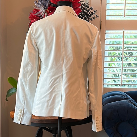 Anthropologie White Utility Jacket Tailored Fit - Picture 7 of 10